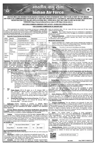 Indian Air Force Recruitment 2021 Notification pdf